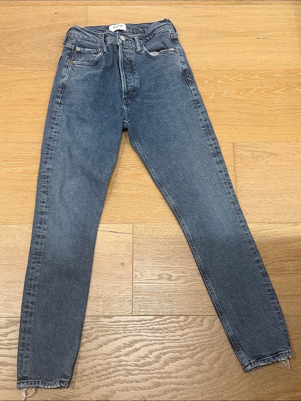 AGOLDE Washed Blue Slim Straight Jeans